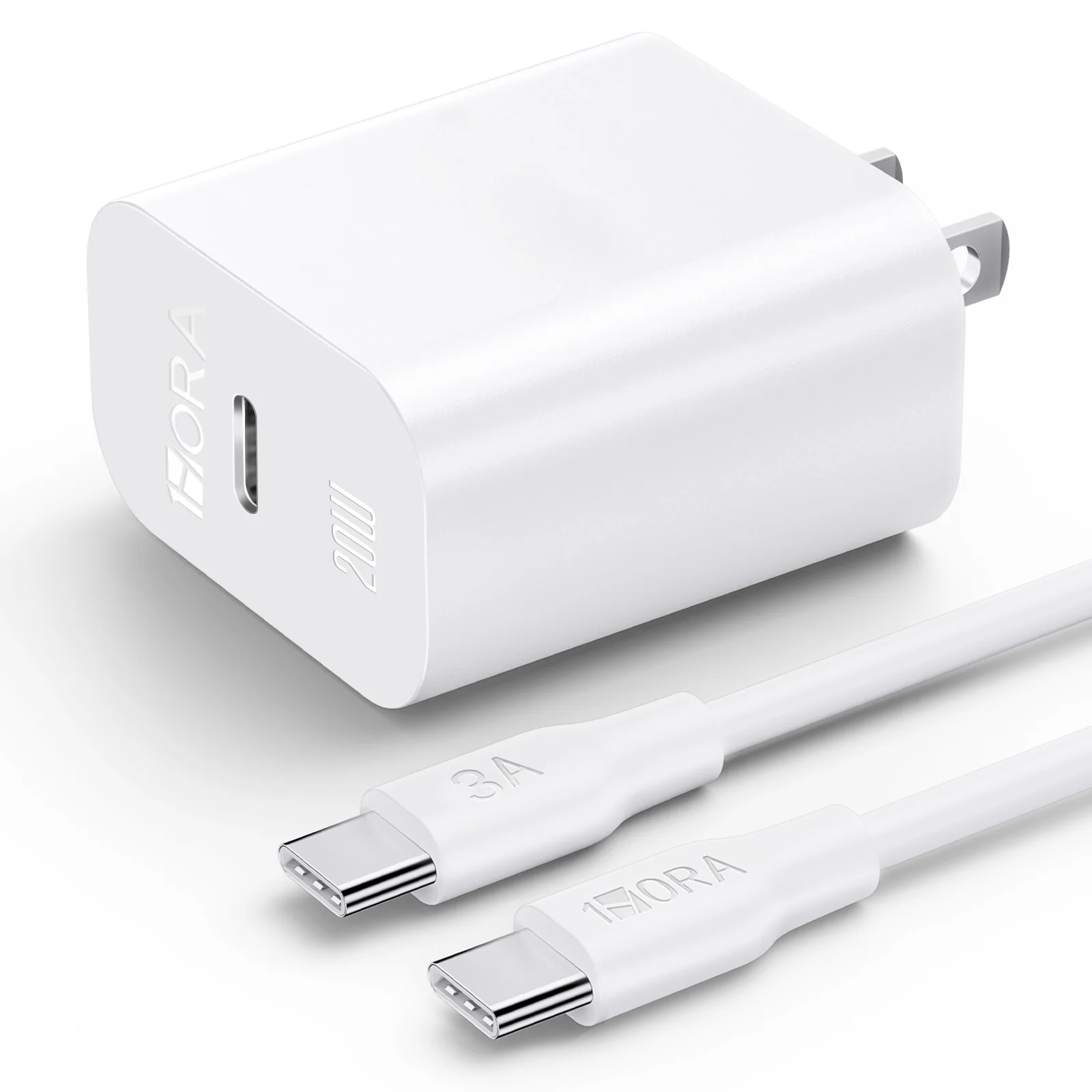 CARGADOR CON CABLE TIPO C 20 W